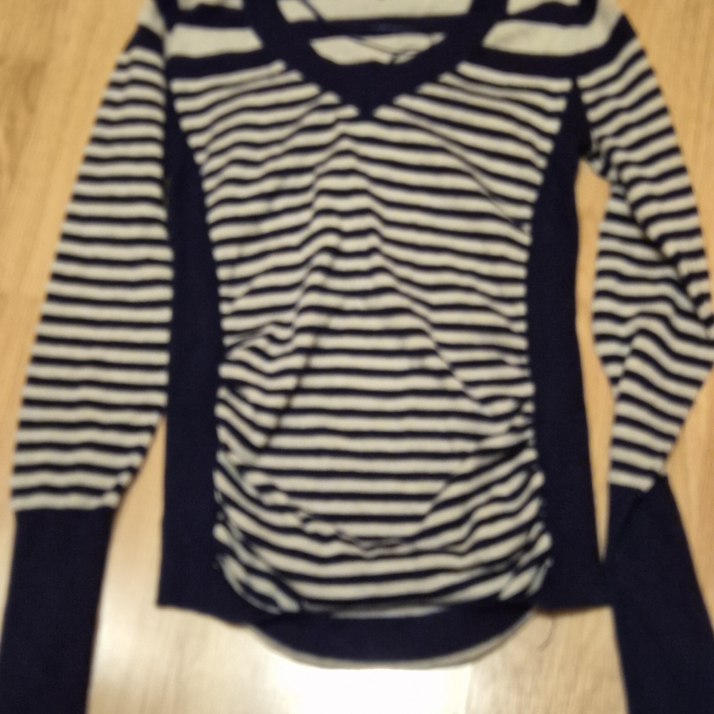 T/O Navy and Cream Stripped Sweater